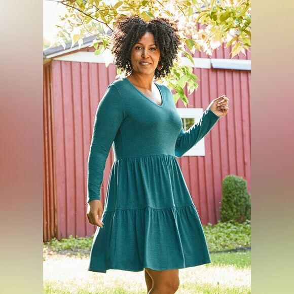 NWOT MATILDA JANE WONDERMENT BEST OF THE BEST DRESS SIZE LARGE TEAL - Picture 1 of 5